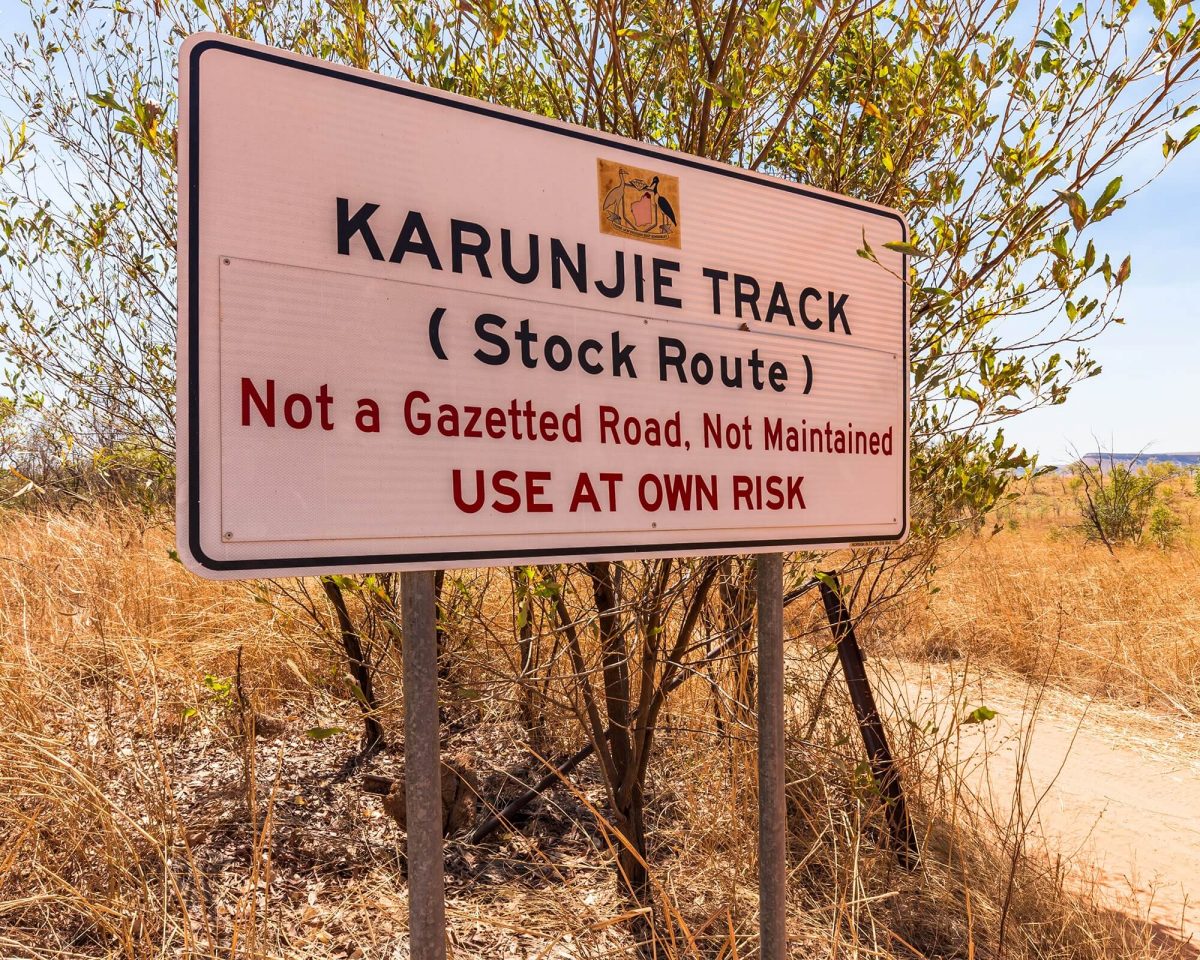 Karunjie Track sign
