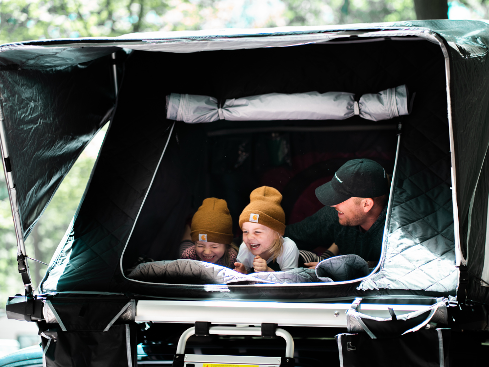 winter camping with kids